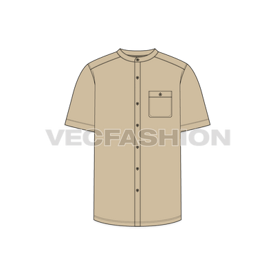 Mens Mandarin Collar Shirt