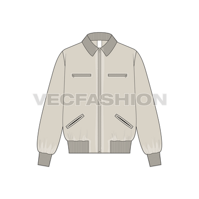 Mens Mechanic Jacket Flat Sketch front view