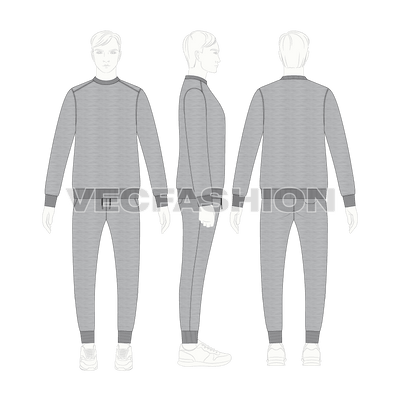 Mens Melange Fleece Sweatsuit