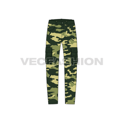 Mens Military Inspired Combat Cargo Pants