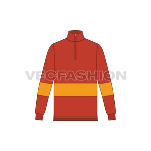 A vector template for Men's Mock neck Pullover