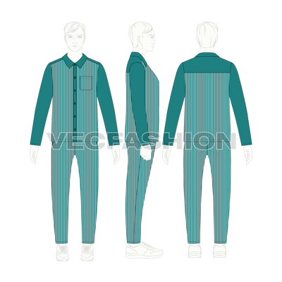 Mens Nightwear Pyjama Set