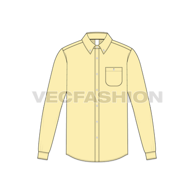 Mens Oxford Shirt Flat Template