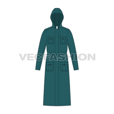 Mens Parka Coat front view