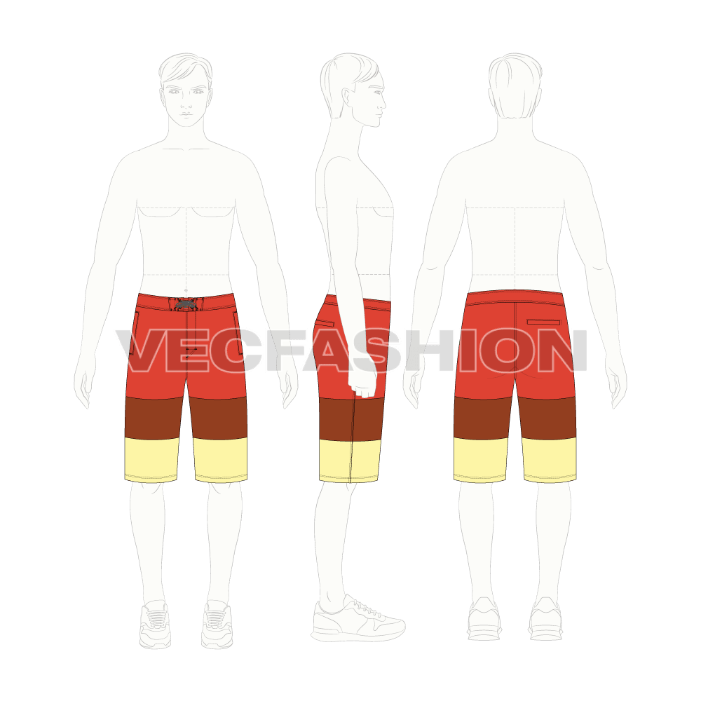 Mens Pedal Pushers Board Shorts