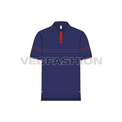 Mens Polo Neck T-Shirt front view