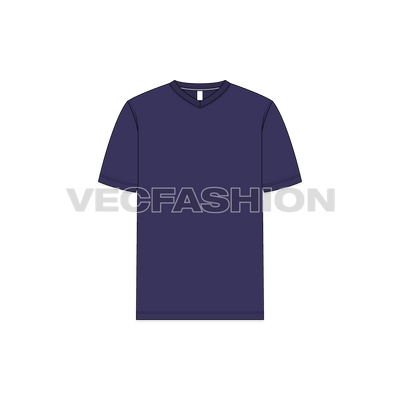 Mens Purple V Neck T-Shirt
