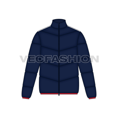 Mens Quilted Windbreaker Jacket front view