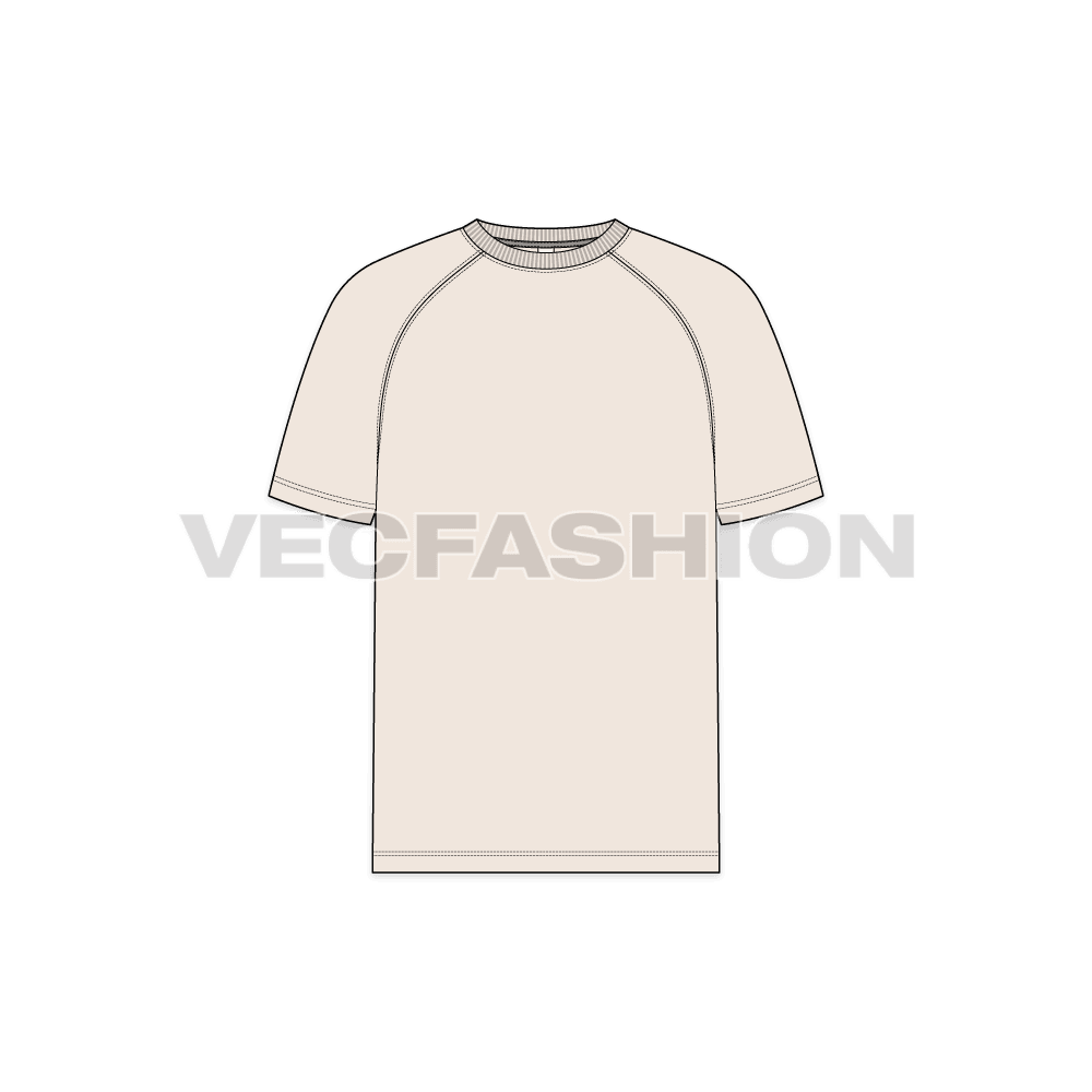 Mens Raglan Sleeve T-Shirt Short Sleeved