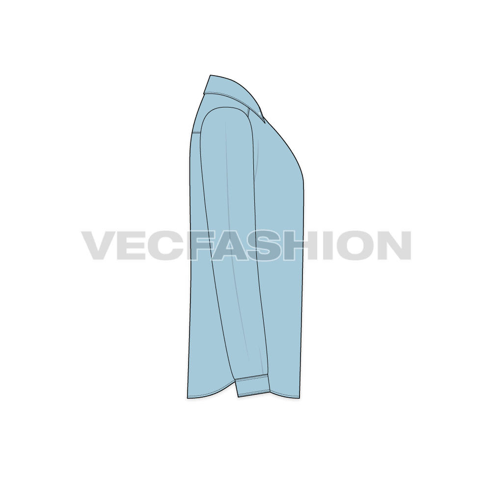 Mens Regular Fit Classic Oxford Shirt Vector Template