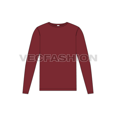 Mens Round Neck Ringer Shirt front view