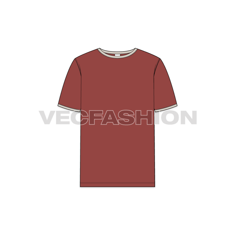 Mens Round Neck Ringer Tee