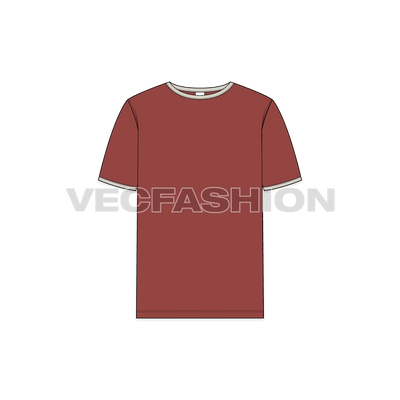 Mens Round Neck Ringer Tee