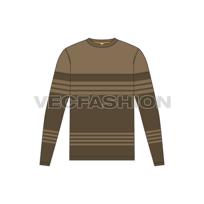 Mens Round Neck Shirt front view