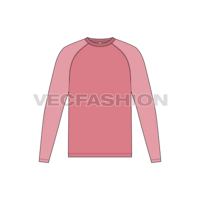 Mens Round Neck Tee With Raglan Sleeve
