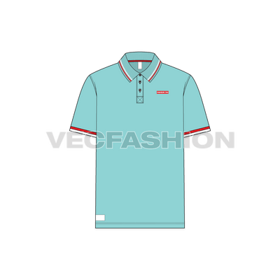 Mens Short Body Polo Shirt front view