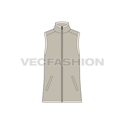 Mens Sleeveless Mock Neck Jacket