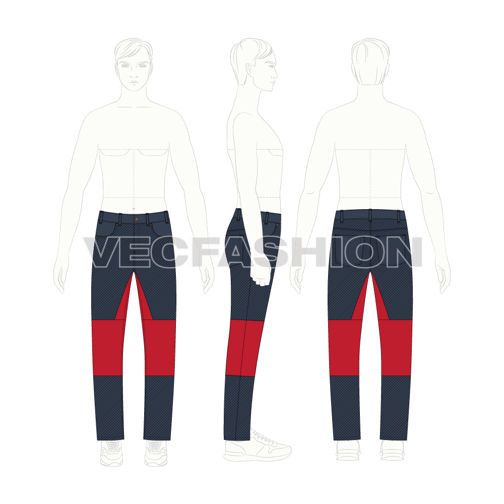 Mens Slim Cut Fit Denim Jeans