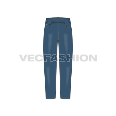 Mens Straight Cut Denim Jeans