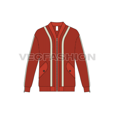 Mens Streetwear Cardigan sweater showing Front View