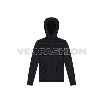 Mens Stylish Puffer Jacket front view
