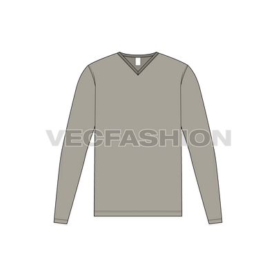 Mens V-Neck Shirt With Binding