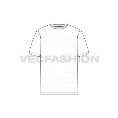 Mens White Round Neck T-Shirt Short Sleeved