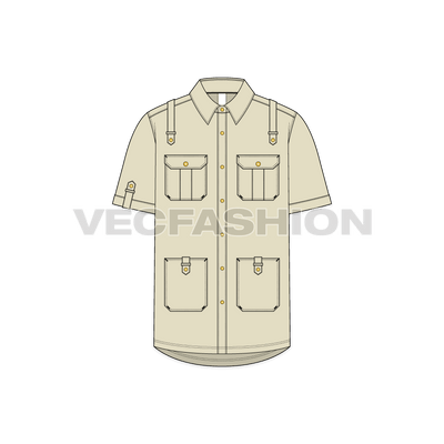 Mens Work Shirt Fashion Template