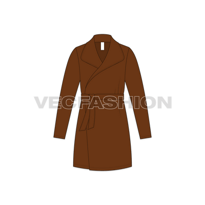 Mens Wrap Coat front view