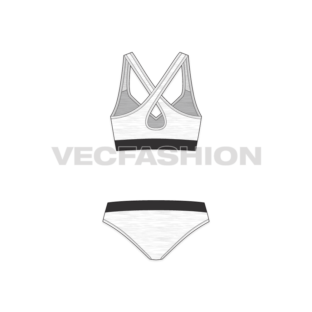 A vector template for Modern Cotton Lined Bralette vector clothing templates