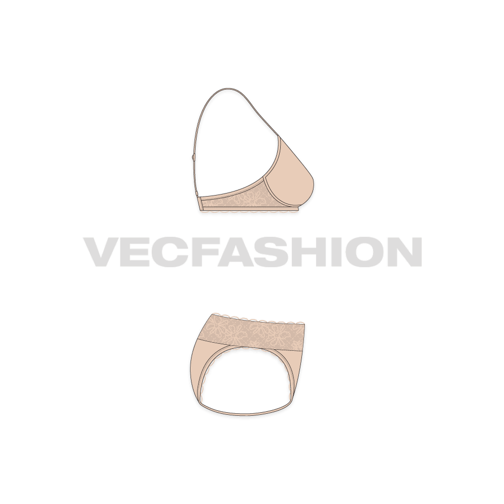 A vector template for Seductive Comfort Lace Push-up Bra