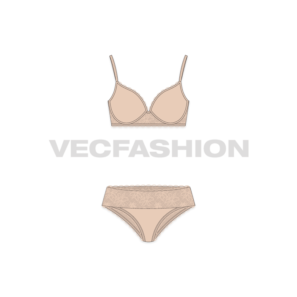 A vector template for Seductive Comfort Lace Push-up Bra