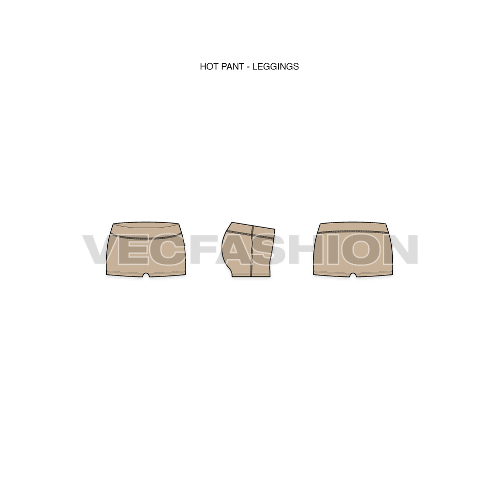 A complete set of Set of 7 Yoga Pants for women, having all 7 Lengths to use for multi-purpose activities. These vector templates are designed especially to use for Women's Active/Sportswear. These templates are created keeping full focus on body curves, depicting in-depth body muscle details.