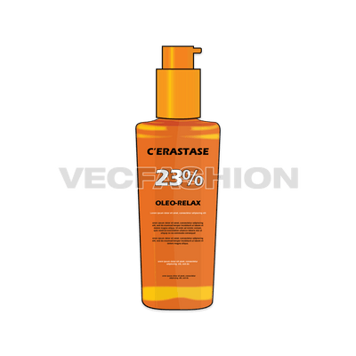 A new vector template of Skin Moisturizer. It is colored in orange color and have a plastic push press button system to dispense liquid inside.