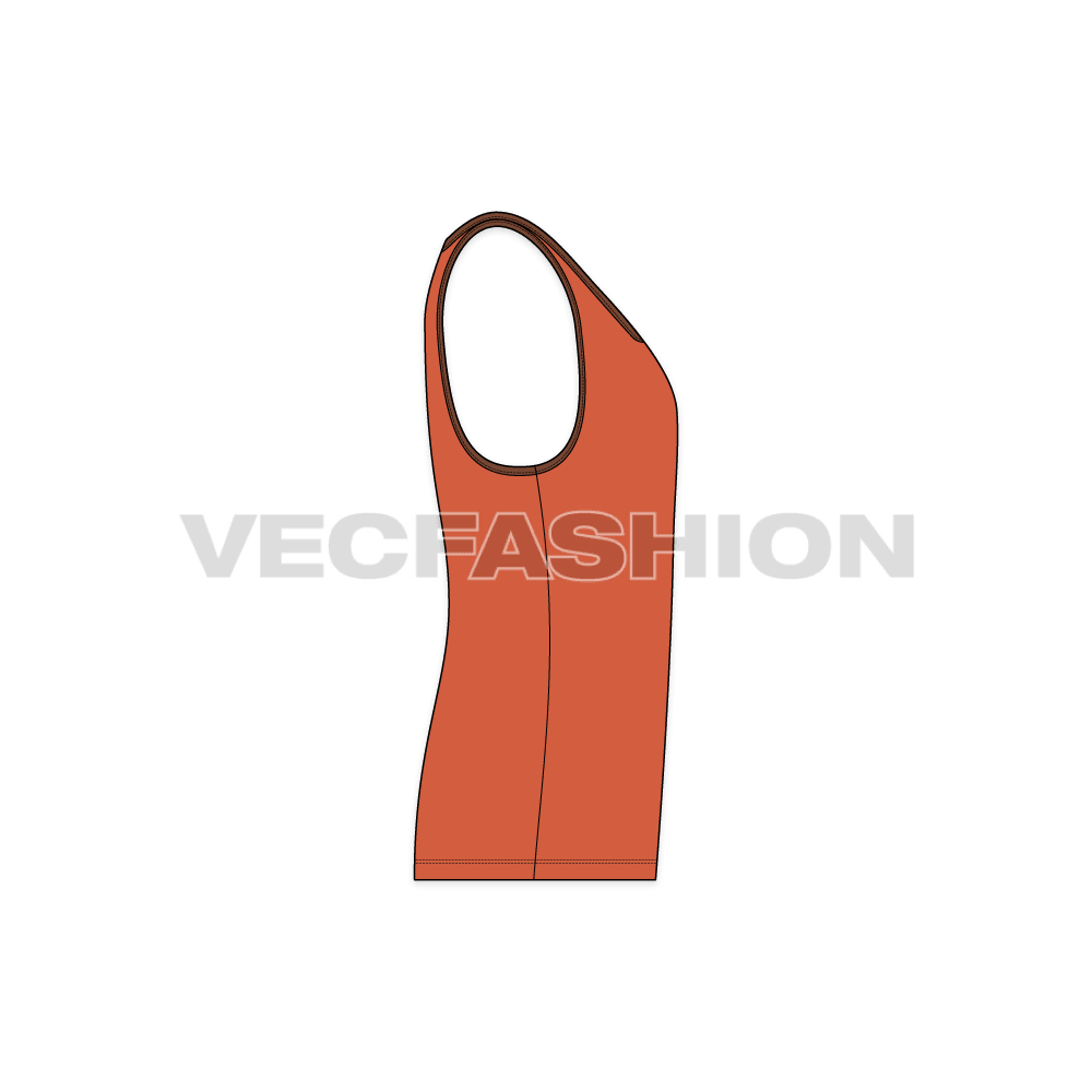 Sporty Ringer Tank Vector Template