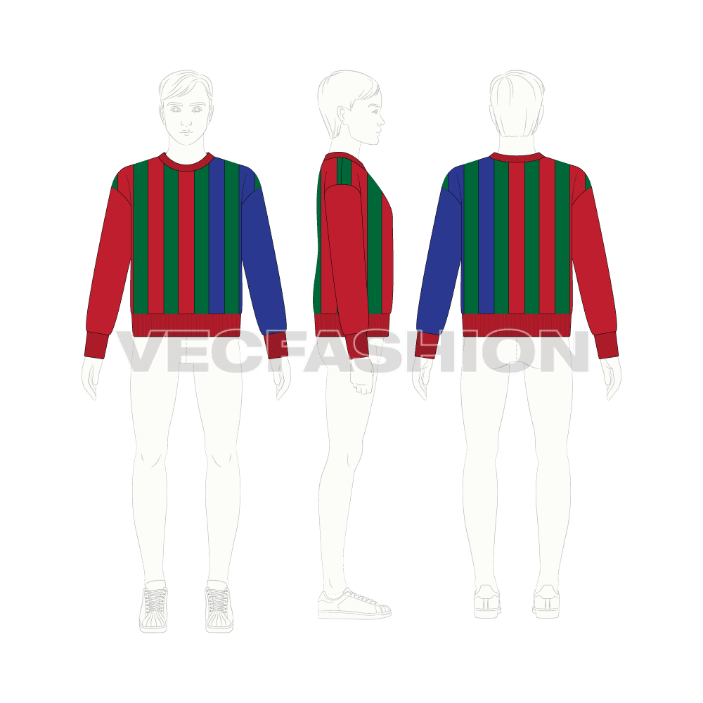 Teens Slim Fit Striped Sweatshirt