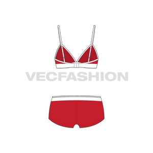 A vector template for Women's Athletic Underwear - back view