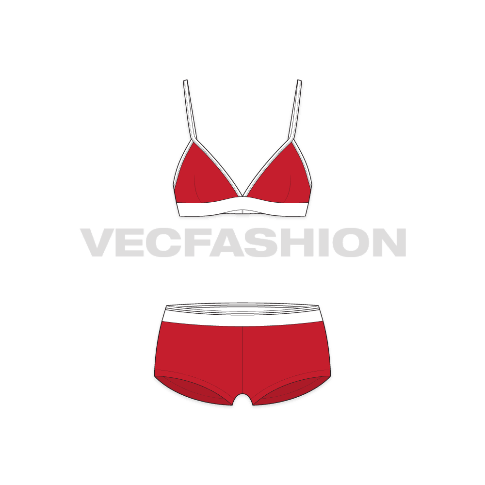 A vector template for Women's Athletic Underwear - front view