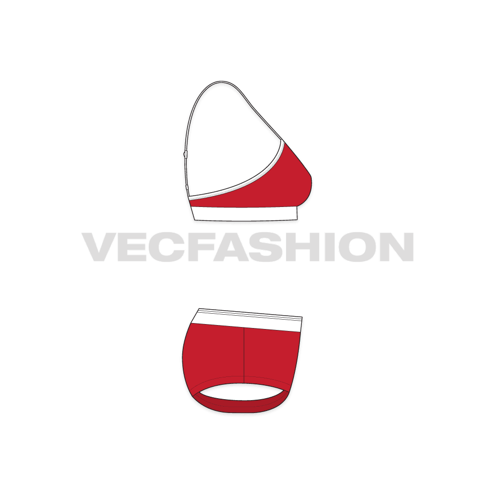 A vector template for Women's Athletic Underwear - side view