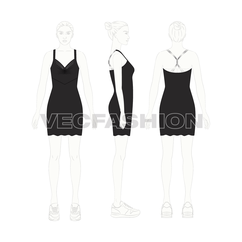 Womens Classic Black Cocktail Dress