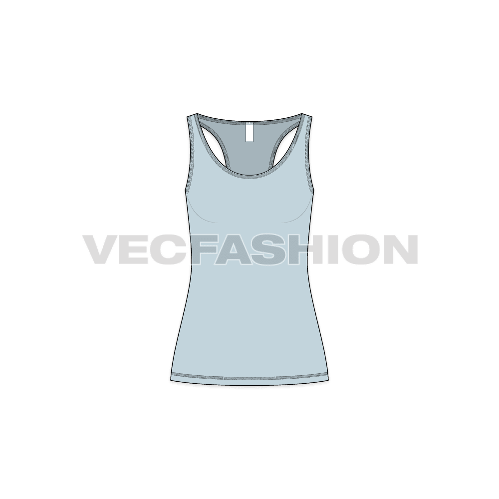 A vector template for Women's Comfort Fit Racerback Tank highly used for Sport and Training purposes. This Tank Top is added with an ‘American Dream’ print idea and contrast color stitching.