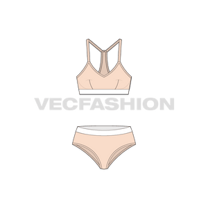 Women's Cotton Underwear Set vector clothing fashion sketch