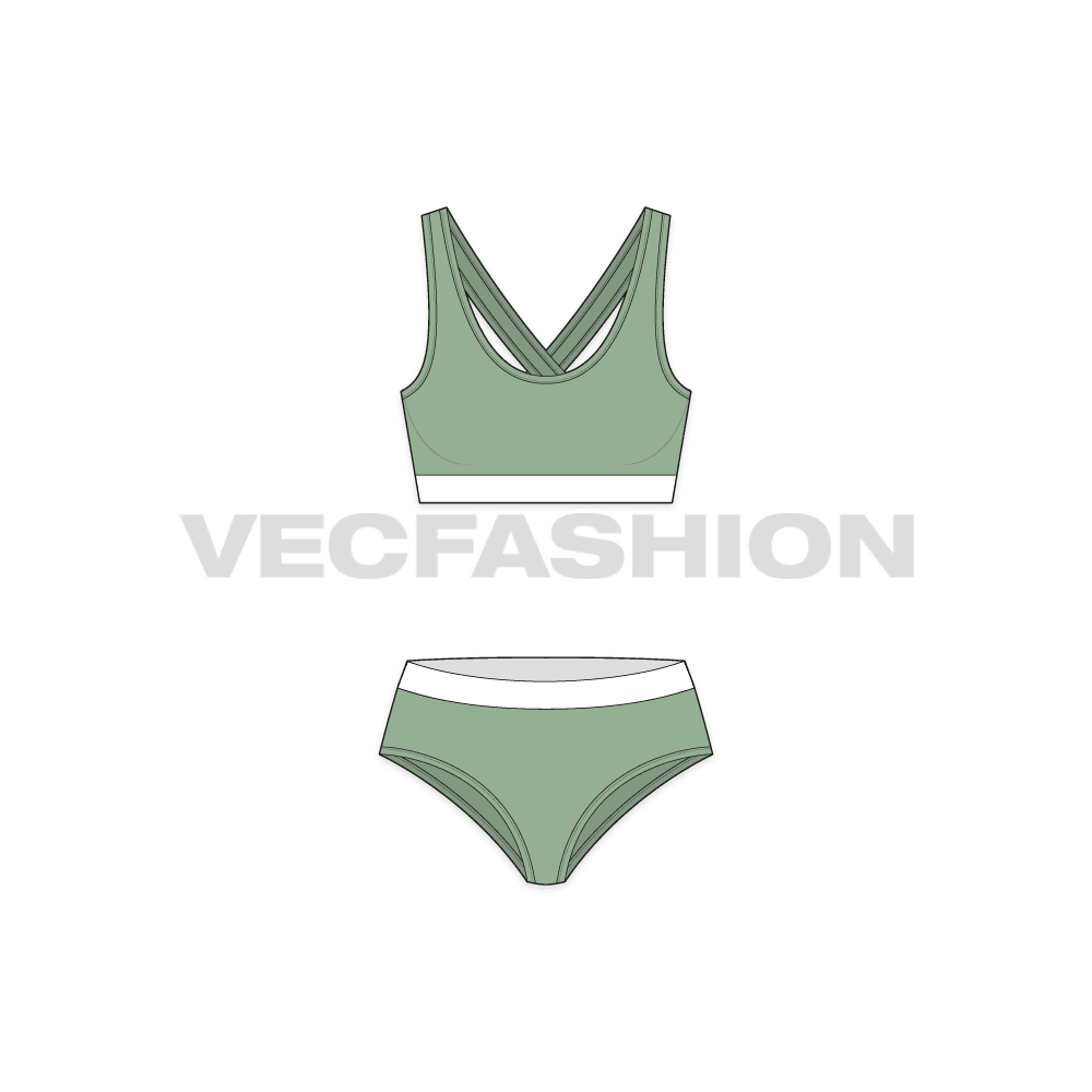 A vector template for Women's Cotton Underwear Set