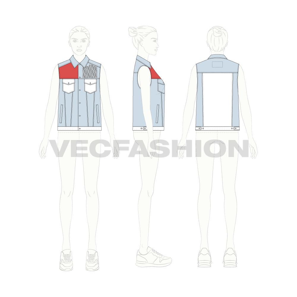 Womens Denim Streetwear Vest