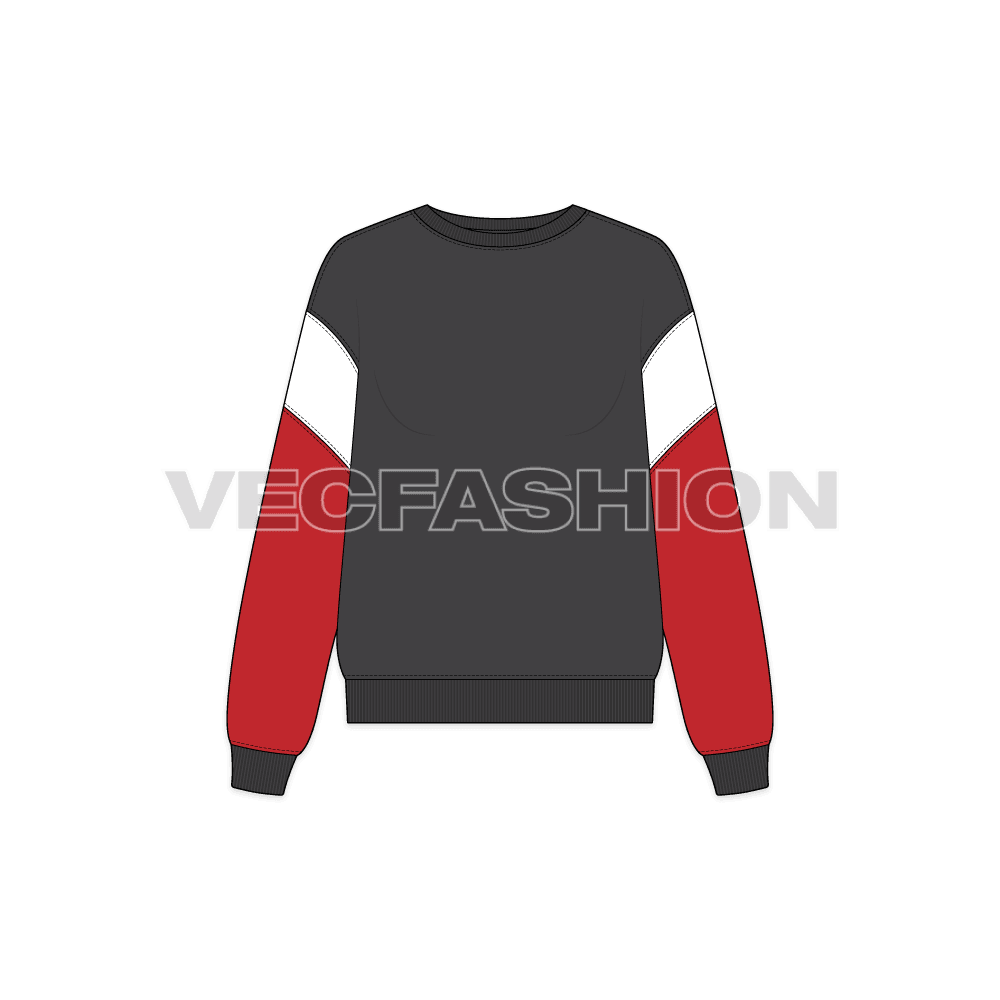 Be it summers or winters, sweatshirts are always in demand and wear all year around. This new template for Women's Drop Shoulder Sport Sweatshirt is in three colors and giving a very sporty look. 