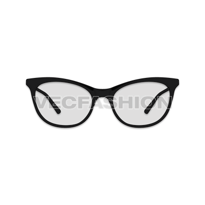 A new vector template of Womens Eye Glasses. It is an elegant shape and a simplistic design of glasses.