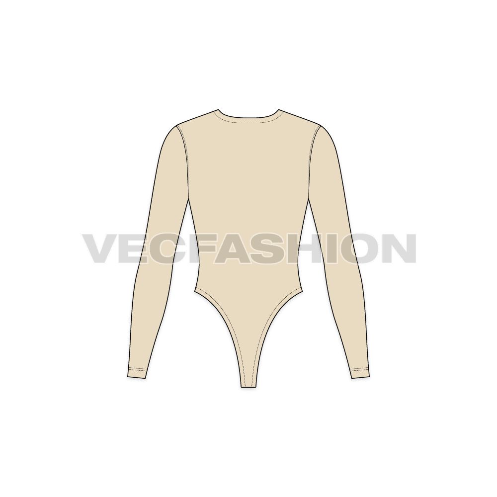 A vector sketch template of Women's Inner Bodysuit. You can wear it as a normal garment with a pants and it will give you a complete look. A very neat vector illustrator template and fully editable.