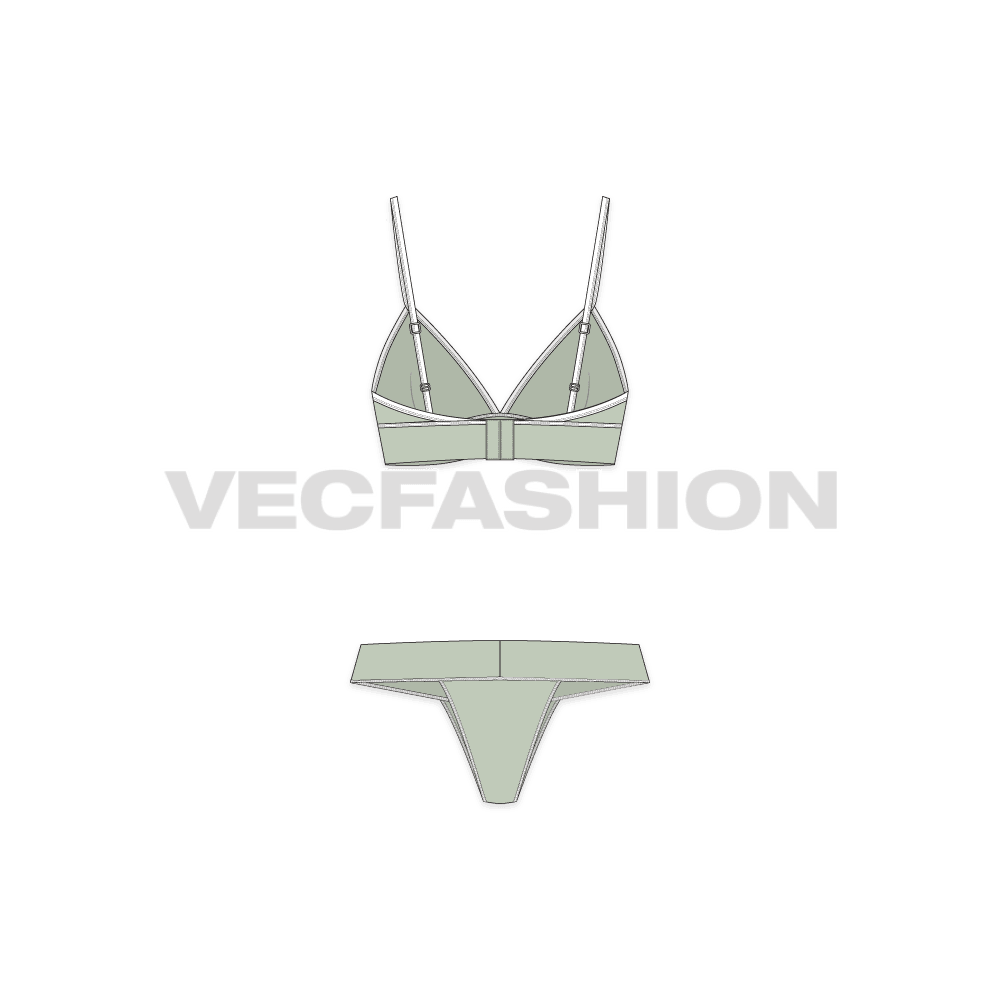 A vector template for Women's Jersey Underwear Set