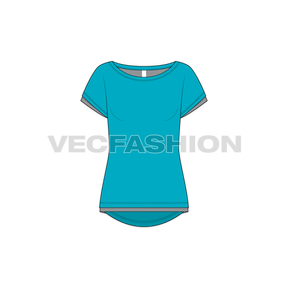 A vector templates for Women's Pre Workout Tee in two color ways. It is designed for you to wear once on the way to Gym. It is also fit for running or training sessions because of its styling and dual layers.
