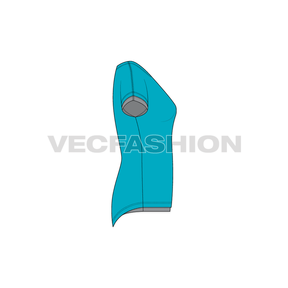 A vector templates for Women's Pre Workout Tee in two color ways. It is designed for you to wear once on the way to Gym. It is also fit for running or training sessions because of its styling and dual layers.